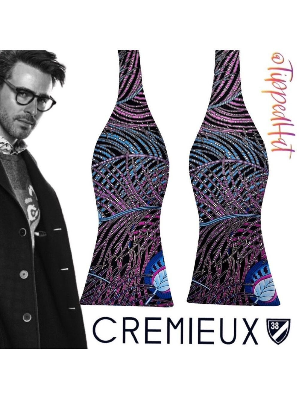 NWT $39.50 Cremieux 100% Silk Men’s Bow Tie